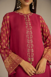 1 Piece Chiffon Embroidered Shirts (FS0059)